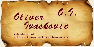 Oliver Ivašković vizit kartica